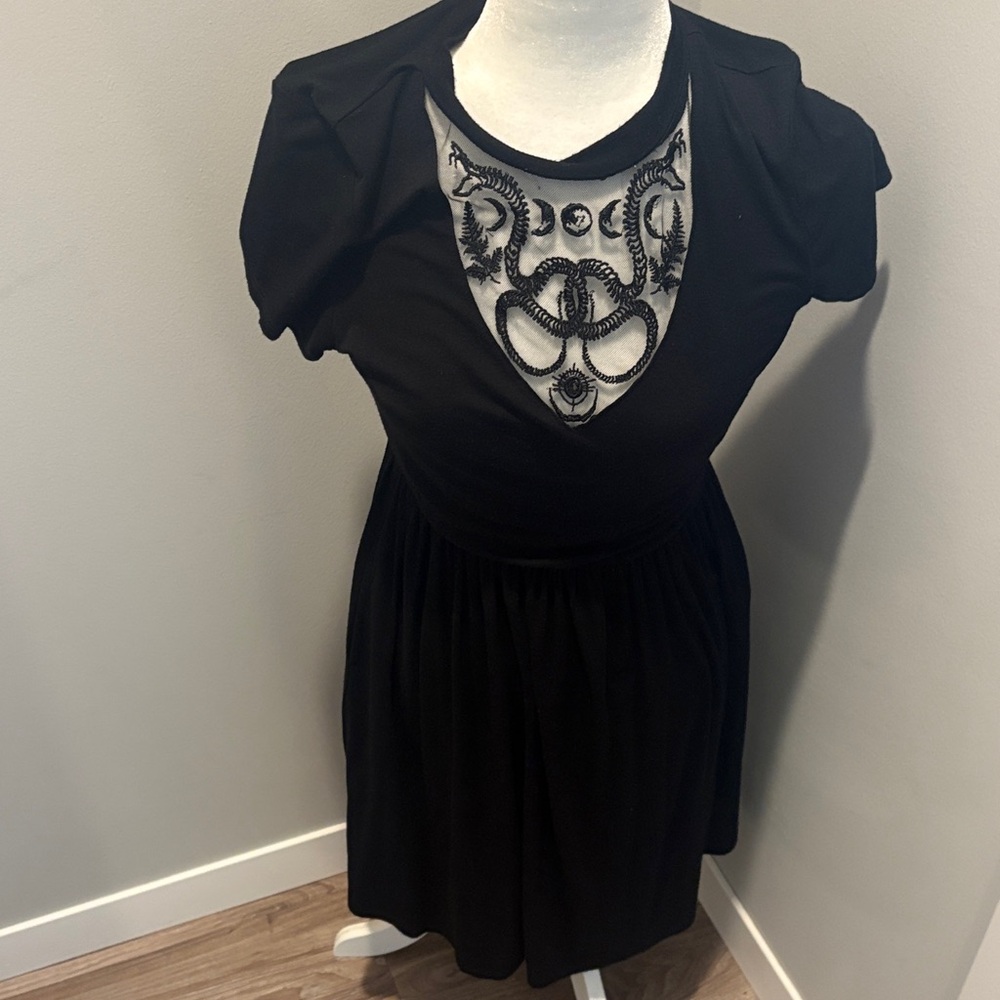 Black Dress with Lace Detail